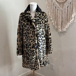 Topshop Animal Print Teddy Jacket